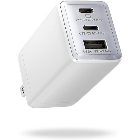 3-Port wegear 67W USB-C GaN Fast Charger w/ Foldable Plug (2x USB-C, 1x USB-A) $11.30