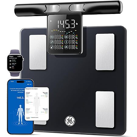 GE 8-Electrode Smart Body Composition Scale w/ 5.3" Handle Display & Bluetooth $59.80 + Free S&H