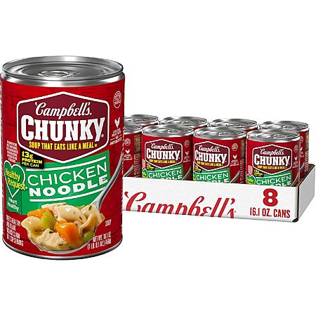 8-Pk 16.1-Oz Campbell's Chunky Healthy Request Chicken Noodle Soup Cans $10.85 w/ S&S