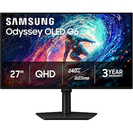 27" Samsung Odyssey G61SH QD-OLED 240Hz 0.03ms Gaming Monitor $384 + Free S&H