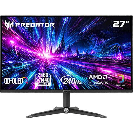 Acer Predator XB270U XBIIP 27" WQHD QD-OLED 240Hz Gaming Monitor $329.99 at Best Buy + Free Shipping