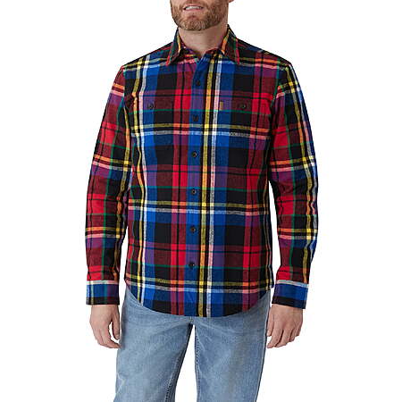 Chaps Men's Double Sided Brushed Cotton Long Sleeve Chamois Shirt $7.22 ...