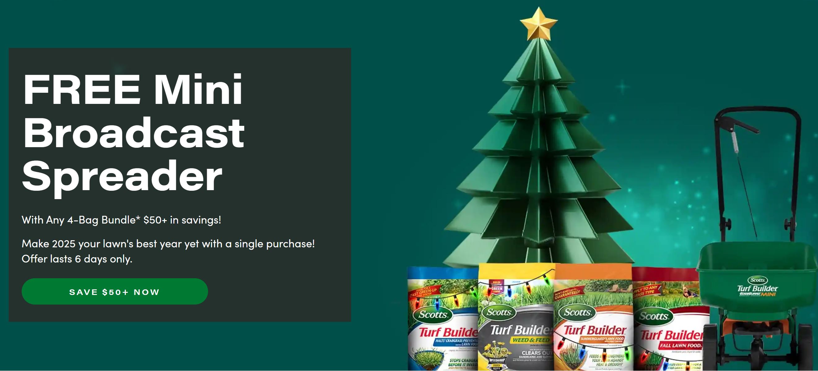 FREE Mini Broadcast Spreader With Any 4Bag Bundle* 50+ in savings