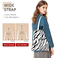 NPOOYI Tote Bag, 13.6 x 15.7 in, Black Zebra Stripes for only $3.14