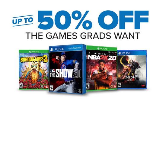 GameStop ConGRADulations Sale:  Up to 50% Off games, $80 Off PreOwned Xbox One X Consoles, etc. $13.99+ & Free Shipping On Orders $35+