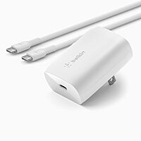 Belkin 30W USB-C Wall Charger with USB-C to C Cable, PPS, PowerDelivery, USB-IF Certified PD 3.0 Fast Charging- White $14.99