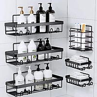 PHANCIR 6-Piece Shower Caddy (Black) $8 + Free Shipping w/  Walmart+ or orders $35+