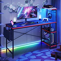 Bestier 52" Gaming Computer Desk w/ LED Lights & Shelves (Carbon Fiber) $69.34 + Free Shipping
