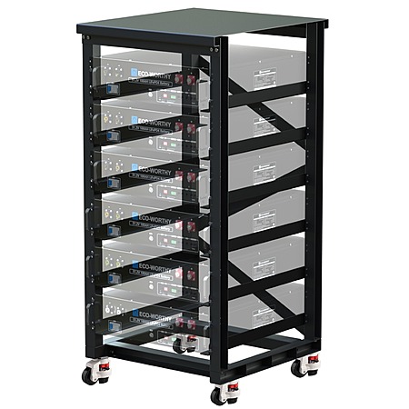 ECO-WORTHY 6-Tier 3U Server Rack for 48V 100Ah LiFePO4 Batteries (V1/V2 ...