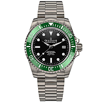 Oceaneva Men's Deep Marine Explorer II 1250M Titanium Watch Black and Green - $359.10