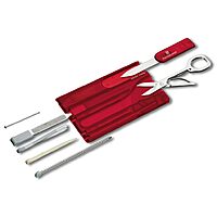 Victorinox Swiss Card Classic Swiss Army Knife, 10 Functions, Swiss Made Pocket Knife with Scissors and Pressurized Ballpoint Pen - Ruby - $28 $27.98