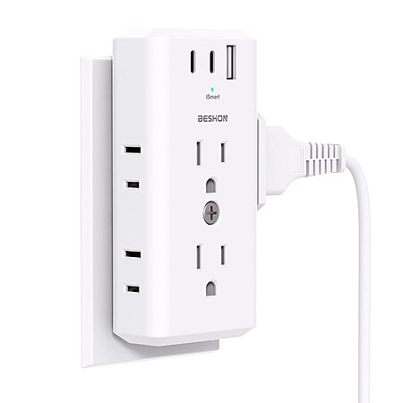 Outlet Extender Multi Plug Outlet, USB Wall Charger, 3-Sided Power ...