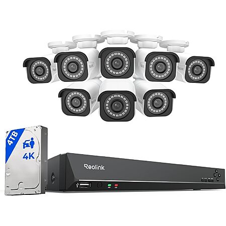 REOLINK RLK16-811B8-A - 16CH Smart 4K PoE 4K NVR System with 4TB HDD