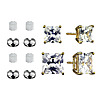 Brilliance Fine Jewelry Women's Simulated Diamond Duo Square Earring Set in 14KT Gold Plated Sterling Silver $6.27