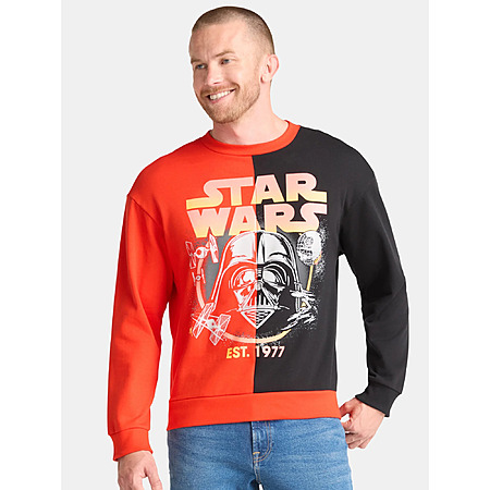 Disney Star Wars Men's & Big Men's Revenge of the Sith Split Graphic Sweatshirt $10.15 
