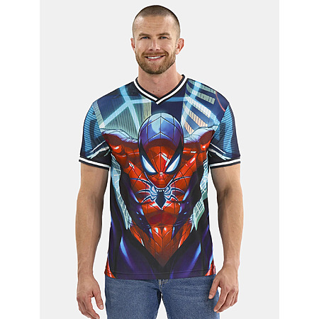 Spider-Man Men's and Big Men's Soccer Jersey, Sizes S-3XL $6.47