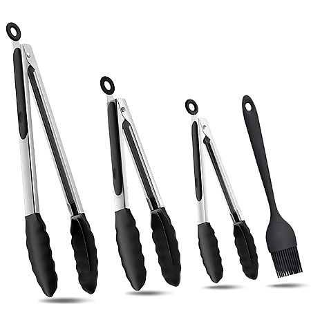 GPED Heat-Resistant Stainless Steel Kitchen Tongs Set $9.99