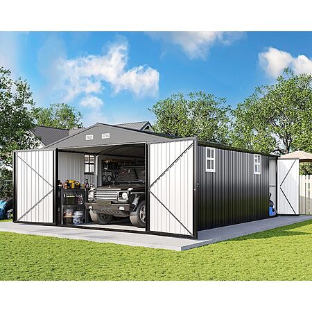 AMERLIFE 13x21x8 FT Heavy Duty Metal Garage Shed $1299.99