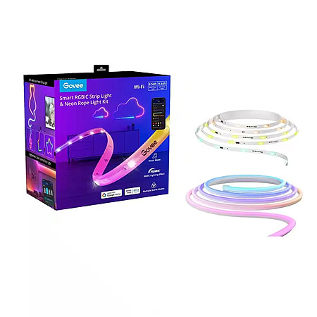 Govee 9.8ft RGBIC LED Strip Light & 6.5ft Neon Rope Light Kit $15.15 ...