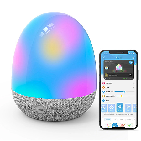 Govee RGBIC Rechargeable Smart Color-Changing LED Bedside Lamp