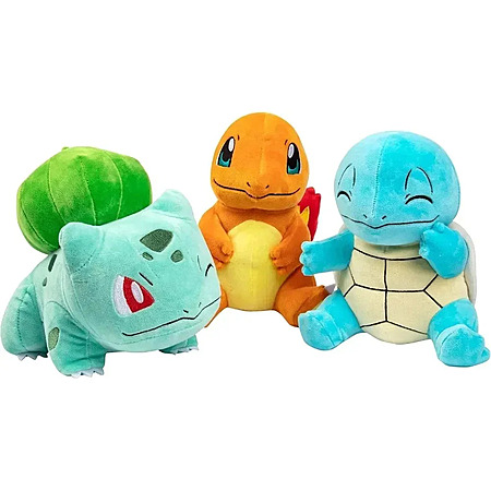 3-Pack 8" Plush Starter - Charmander, Squirtle, Bulbasaur $39.99