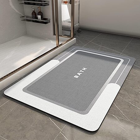 17" x 27" MontVoo Non Slip Absorbent Bath Mat (Grey)