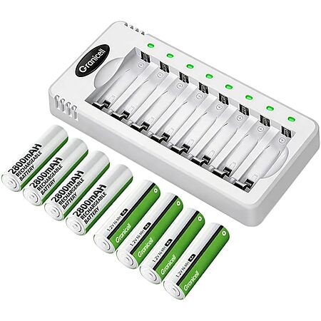 8-Pk Granicell Rechargeable AA Batteries w/ Charger $8.90 w/ S&S