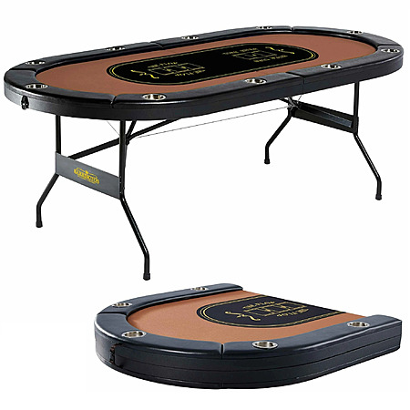 10-Player Barrington Folding Poker Table w/ Steel Cup Holders & Padded Armrests $99.60 + Free S&H