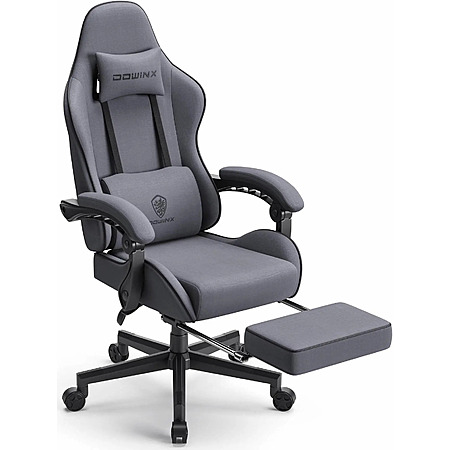 Dowinx Fabric Gaming Chair w/ Massage Lumbar Support (Dark Grey) $106 + Free S&H