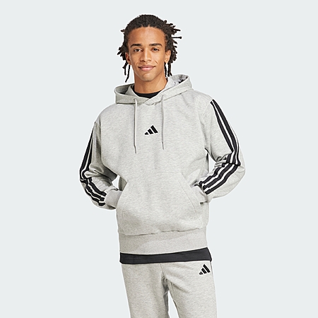 adidas men Essentials 3-Stripes Fleece Hoodie (2 Colors) from