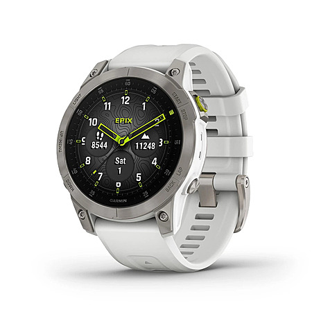 Certified Refurbished Garmin epix Gen 2 Sapphire 47mm Smartwatch (White Titanium)