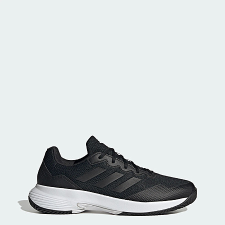 adidas men Gamecourt 2.0 Tennis Shoes (Core Black / Core Black / Grey Four) $28