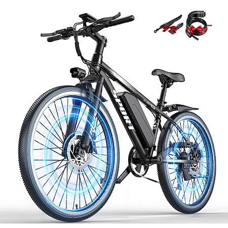 Electric Bike for Adults 1500W 26" Ebike, 25 MPH & 65 Miles , 7-Speed Dual Brake (Black)