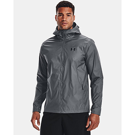 Under Armour Men's UA Storm Forefront Rain Jacket (Pitch Gray / Mod Gray)