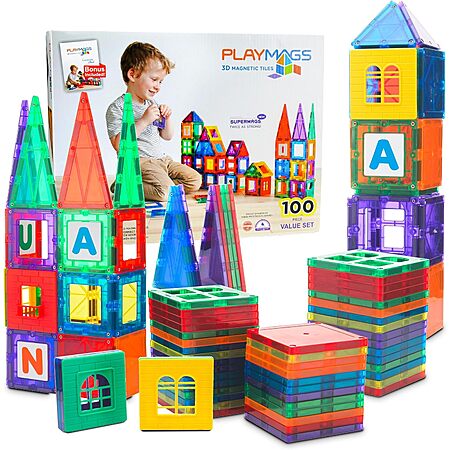 Prime Members: 100-Pc Playmags 3D Magnetic Tiles Building Blocks Set $26 + Free Shipping