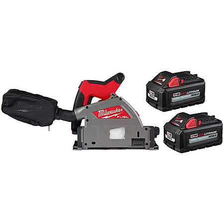 Milwaukee M18 FUEL 18V Lith-Ion Cordless Brushless 6-1/2 in. Plunge Cut Track Saw w/ (2) High Output 6.0 Ah Battery Pack 2831-20-48-11-1862 - $379.00