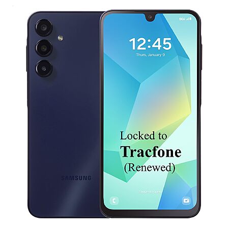 Renewed: Samsung Galaxy A16 5G Smartphone + 1-Yr Tracfone Svc (1500 Talk/Txt/Data) $39.99