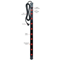 10' 9-Outlet Hyper Tough Metal Strip Cord w/ 2 USB Ports $22 + Free S&H w/ Walmart+ or on $35+