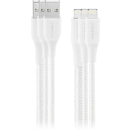 Insignia Lightning to USB Braided Charge-and-Sync Cables (3 Pack, 4' / 6' / 10') $5.99 + Free Shipping