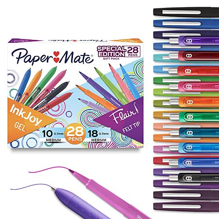 28-Count Paper Mate InkJoy Retractable Gel Flair Felt Tip Pens (Assorted Colors) $14.95 w/ S&S + Free Shipping w/ Prime or on $35+