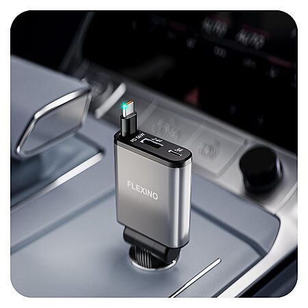Flexino 36W PD Retractable USB-C Car Charger w/ 15W USB-C & 12W USB-A Ports $7.79 + Free Shipping w/ Prime or on $35+