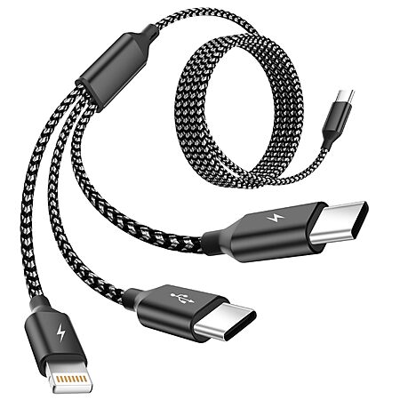 5' 3-in-1 MPATIBY USB C Multi Charging Cable (2x USB-C, 1x Lightning) $3.45 + Free Shipping w/ Prime or on $35+