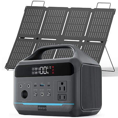 DARAN 288Wh 600W LiFePO4 Power Station w/ 80W Solar Panel $187.49 + Free Shipping