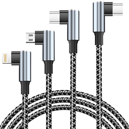 5' MPATIBY Right Angle Braided Multi Charging Cables (USB-C, Micro USB, Lightning) $3.99 + Free Shipping w/ Prime or on $35+