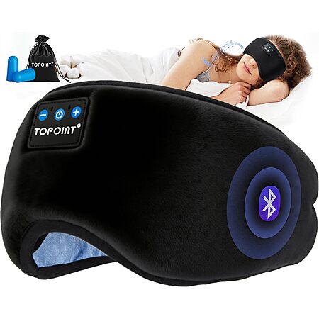 TOPOINT Blackout Bluetooth Headphone Eye Sleep Mask (Various) $12.99 + Free Shipping w/ Prime or on $35+