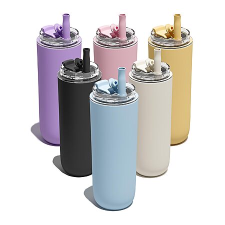 6-Pack 16-Oz Uirzotn Leak-Proof Stainless Steel Tumblers w/ Lid & Straw $27.99 + Free Shipping w/ Prime or on $35+
