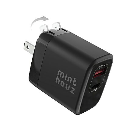 Minthouz 35W Dual-Port GaN Foldable Wall Charger (USB-C & USB-A) $5.99 + Free Shipping w/ Prime or on $35+