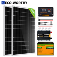 200W Eco-Worthy  Solar Panel Kit +12v 50Ah Lithium Battery + 600w inverter $339.99 + Free Shipping