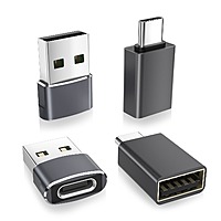 4-Pack Basesailor USB-to-USB Adapters (2x USB-C to USB-A, 2x USB-A  to USB-C)