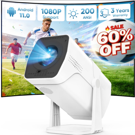 GZC 1080P FHD LED 180° Rotatable Projector